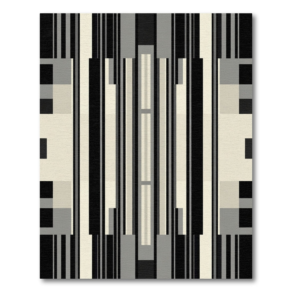 Monochrome Vertical Geometric Stripe Rug