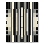 Monochrome Vertical Geometric Stripe Rug