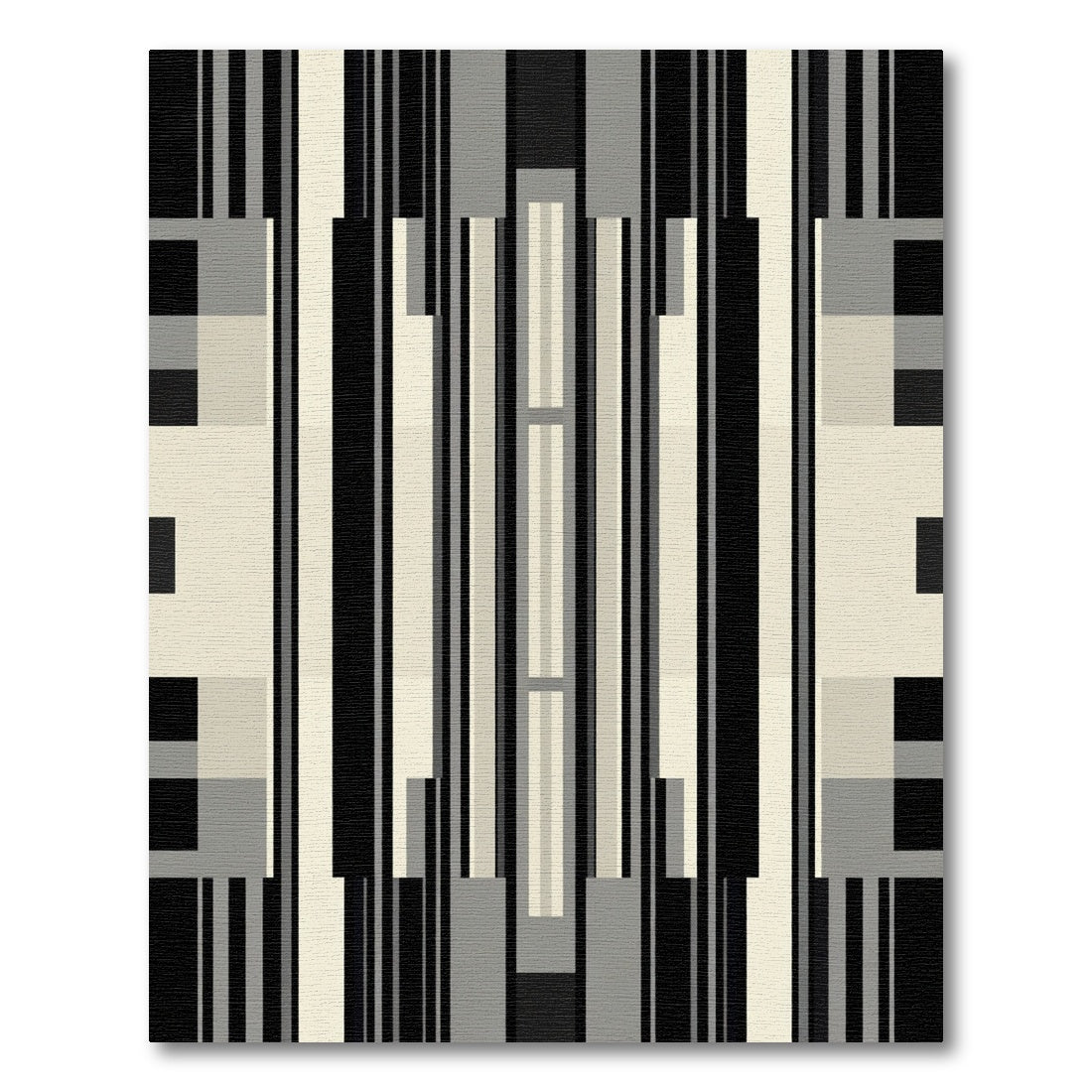 Monochrome Vertical Geometric Stripe Rug