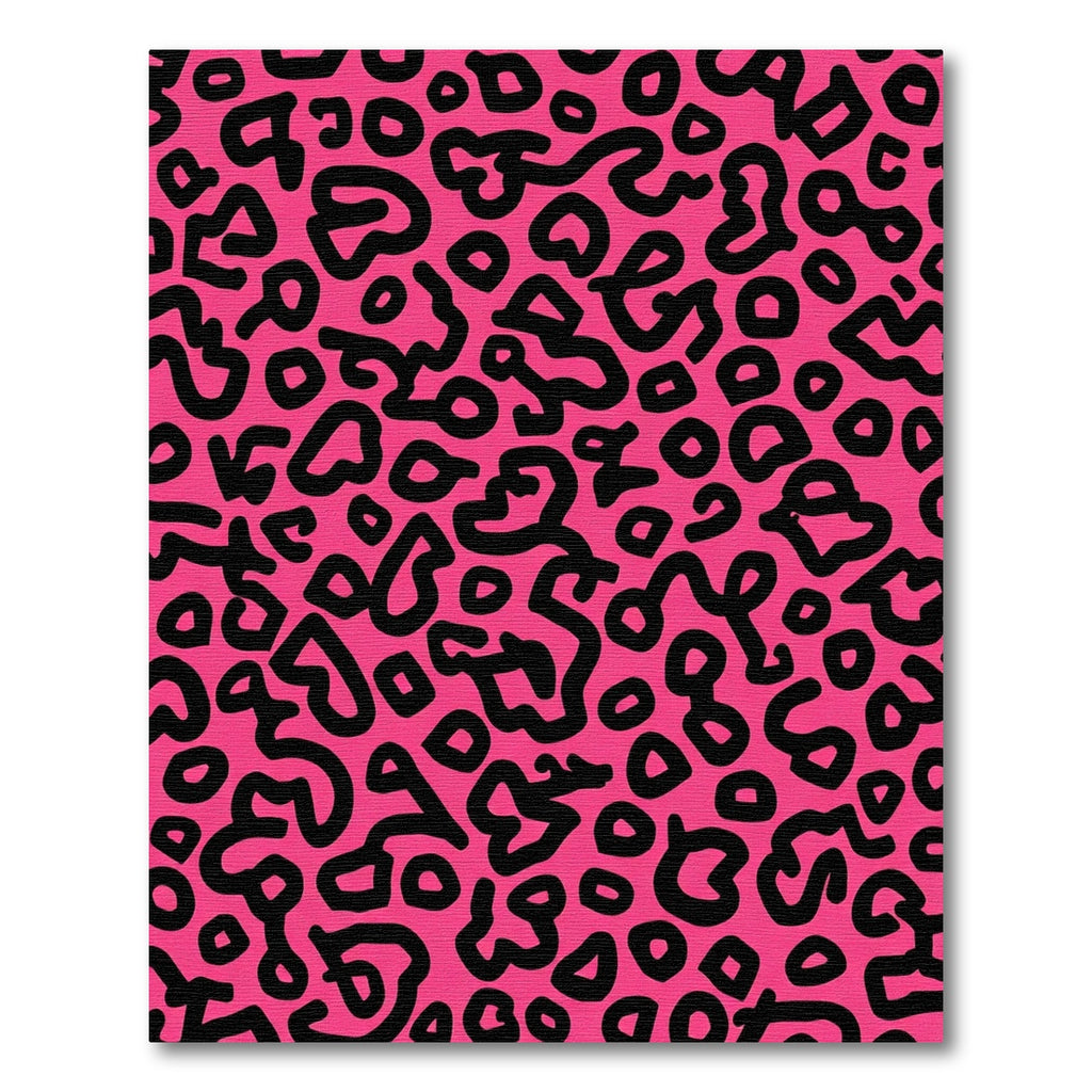 Bold Pink Black Abstract Spots Rug