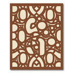Brown Cream Abstract Interlocking Circles Rug