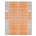 Orange Gray Checked Lines Rug
