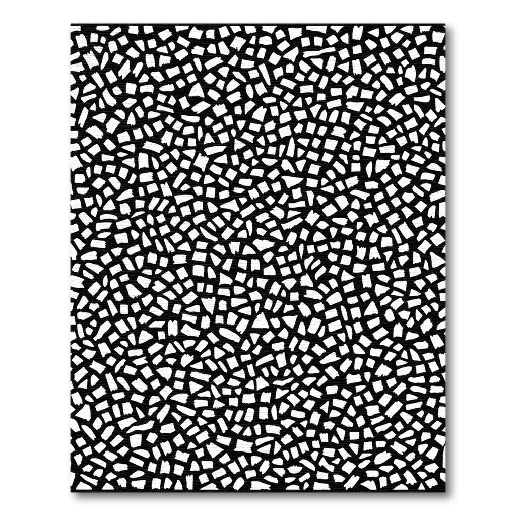 Black and White Abstract Mosaic Rug