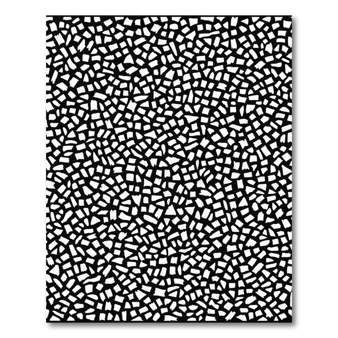 Black and White Abstract Mosaic Rug