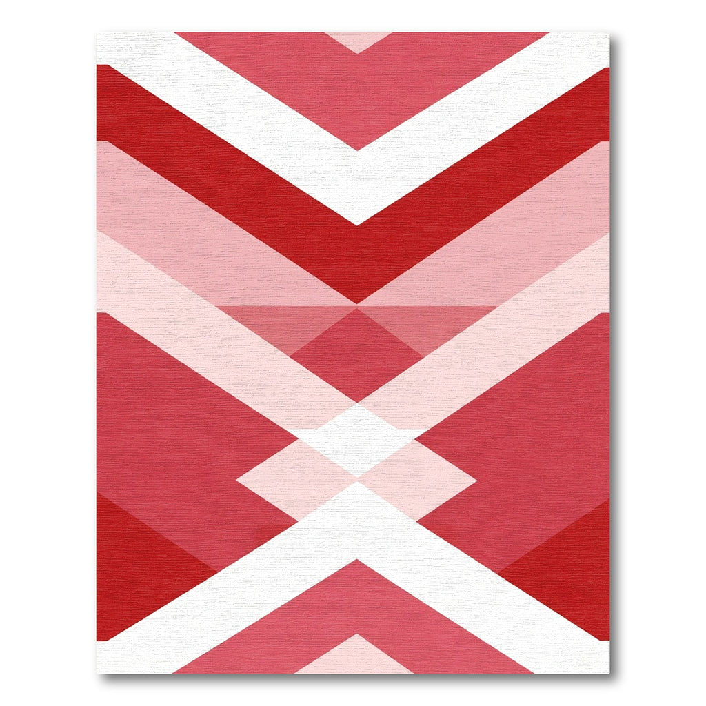Crimson Geometric Stacks Rug