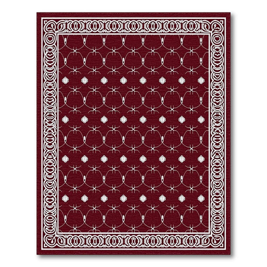 Maroon Ornate Geometric Elegant Rug(Red)