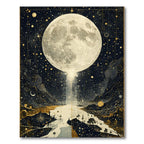 Midnight Gold Celestial Enchanting Rug(Gray)
