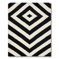 Modern Black and White Diamond Rug