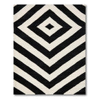 Modern Black and White Diamond Rug