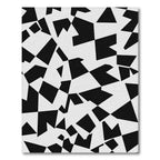 Modern Black & White Abstract Geometric Rug(Black)