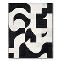 Modern Black White Abstract Rug