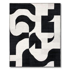 Modern Black White Abstract Rug