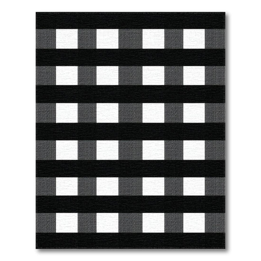 Modern Black & White Checkered Rug(Black)