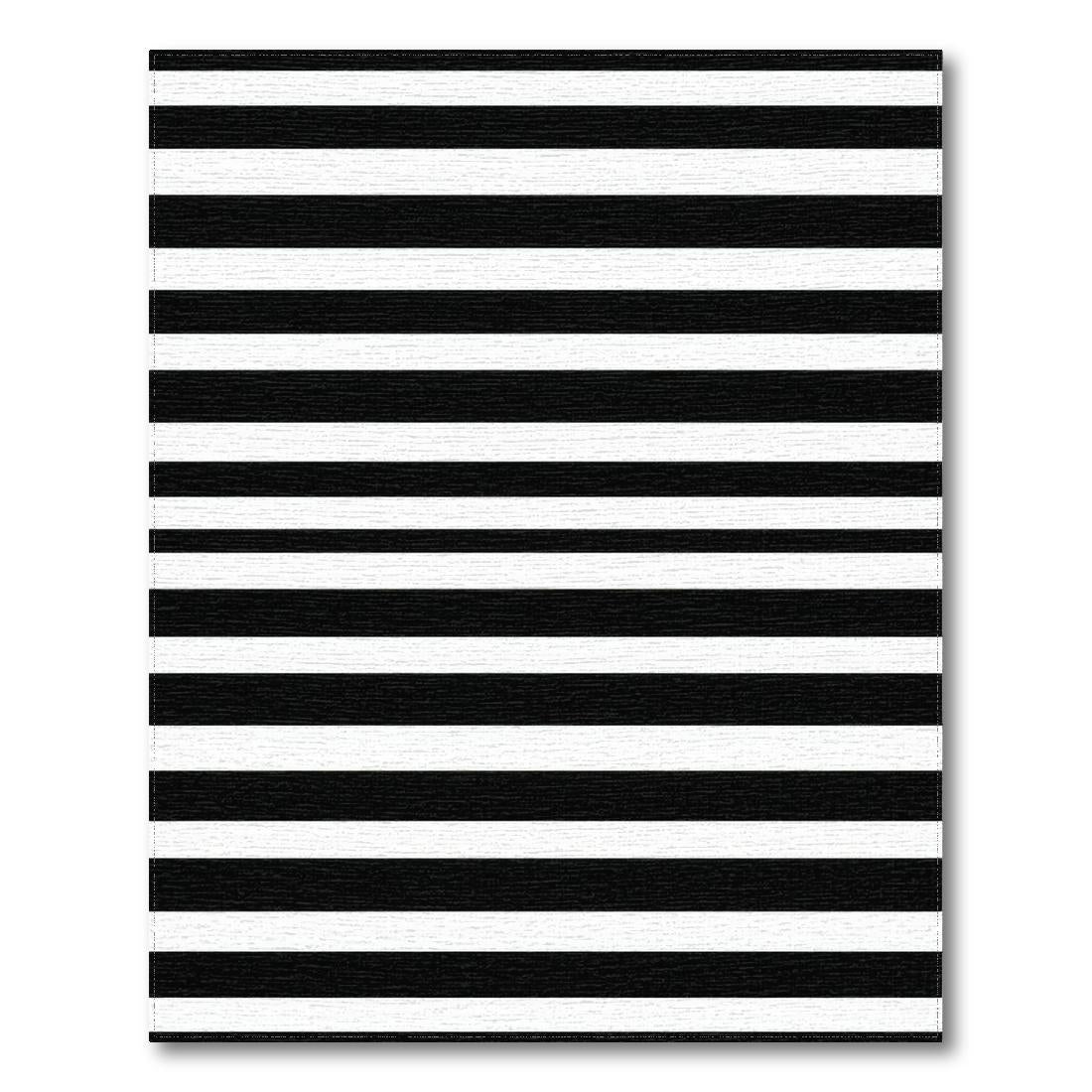 Modern Black & White Striped Rug