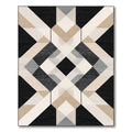 Modern Geometric Black & Beige Rug