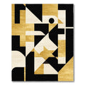 Modern Geometric Black-Gold-White Rug