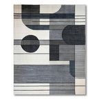 Modern Gray Geometric Rug(Gray)