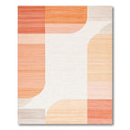 Modern Orange Peach Geometric Rug(Orange)