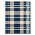 Modern Plaid Navy Beige Rug(Blue)