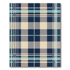 Modern Plaid Navy Beige Rug(Blue)