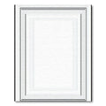 Modern White Gray Geometric Border Rug(White)