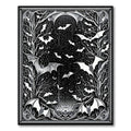 Mysterious Black White Bat Rug(Black)