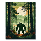 Mysterious Green Forest Sasquatch Rug