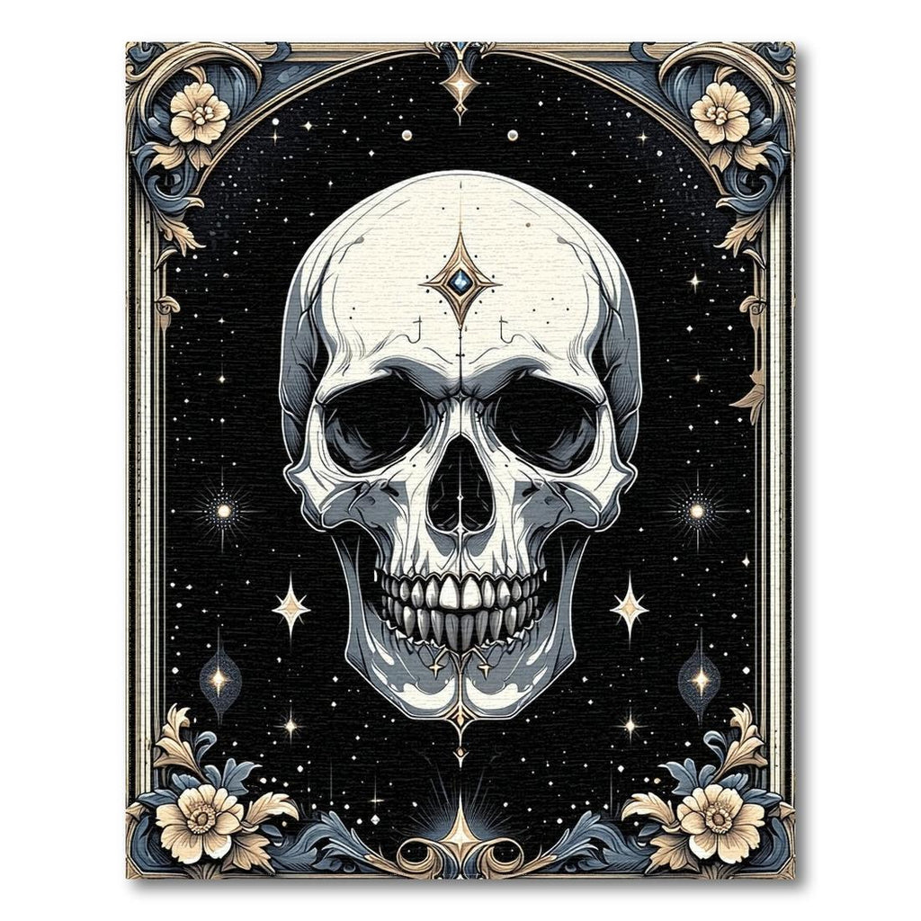 Mystical Black and White Skull Rug(Black)