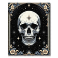 Mystical Black and White Skull Rug(Black)