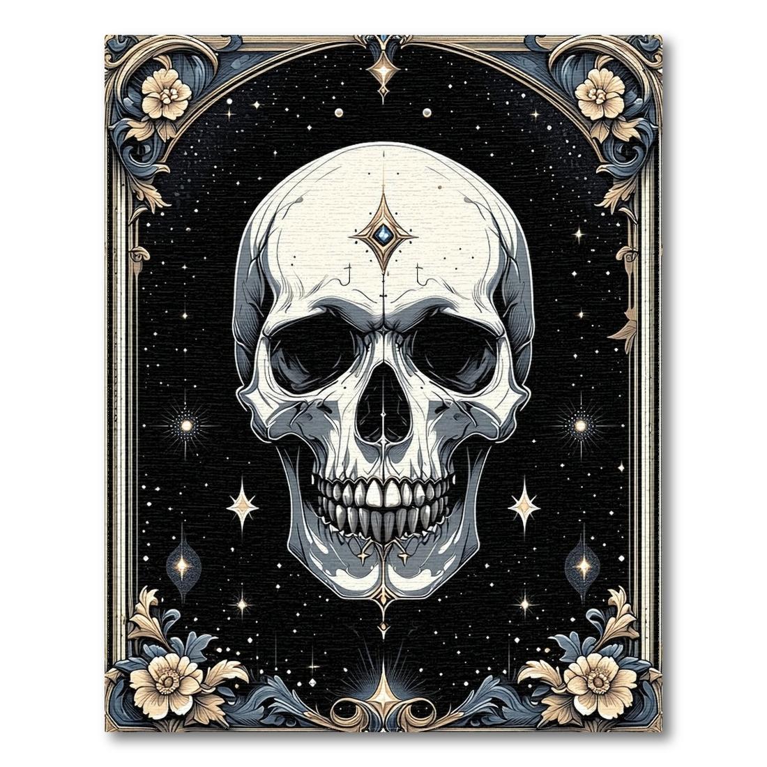 Mystical Black and White Skull Rug(Black)