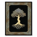 Mystical Black Gold Celtic Tree Rug(Gold)