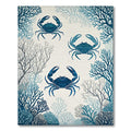 Nautical Blue Crab-Coral Rug(Blue)