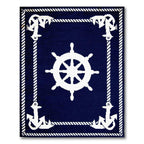Navy Blue Nautical Coastal Rug(Blue)