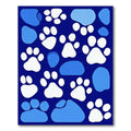 Navy Blue Paw Print Playful Rug(Blue)