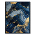 Navy Gold Abstract Flow Elegant Rug