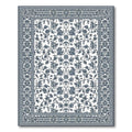 Navy Intricate Floral Elegant Rug(Blue)
