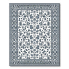 Navy Intricate Floral Elegant Rug(Blue)