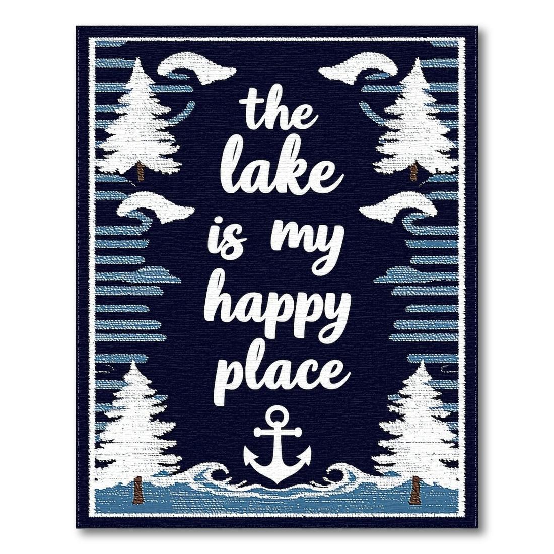 Navy Lake Happy Place Rug(Blue)