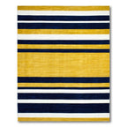 Navy & Mustard Striped Vibrant Rug