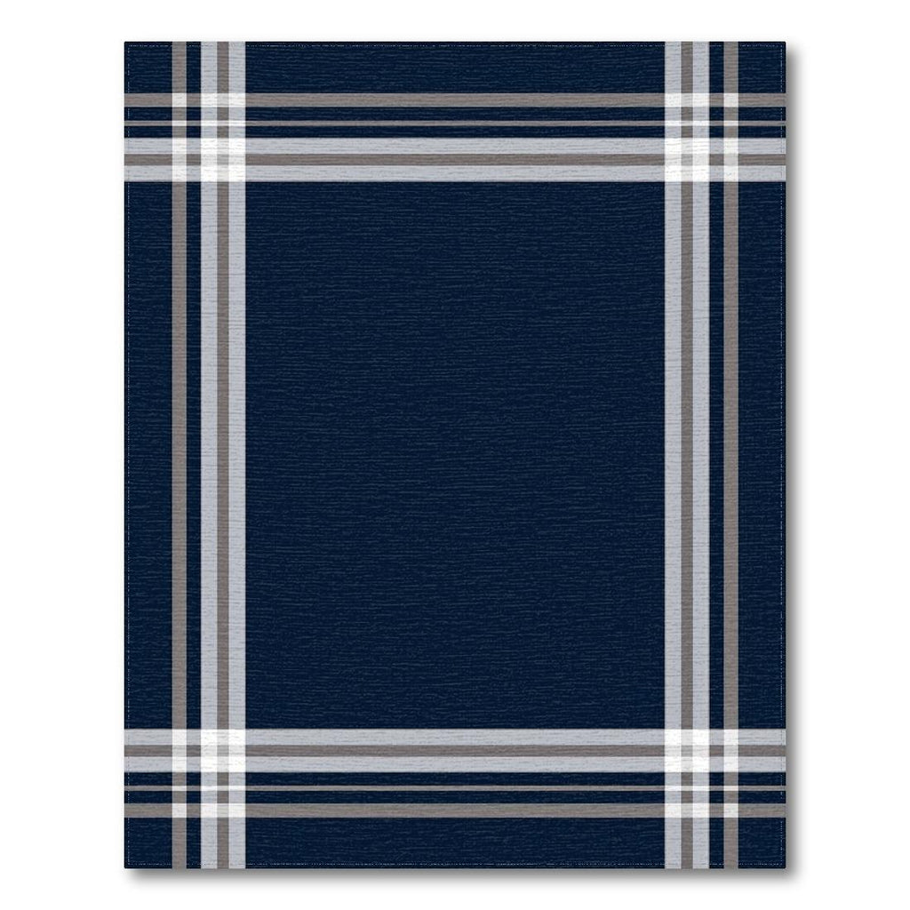 Navy Plaid Modern Rug(Blue)
