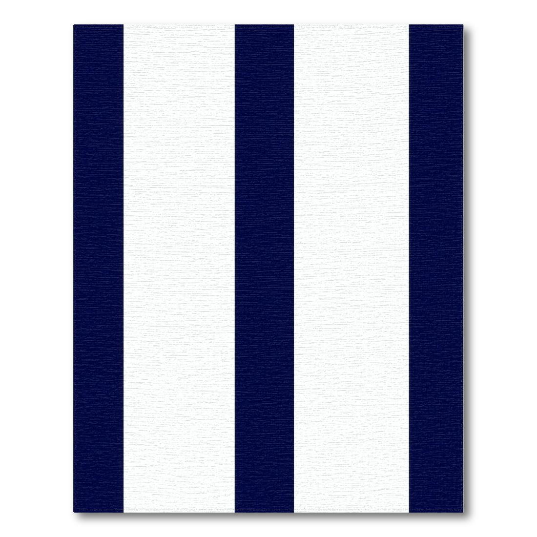 Navy & White Striped Modern Rug(Blue)