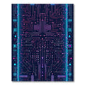 Neon Circuitry Futuristic Low-Pile Rug