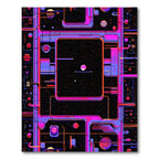 Neon Pink Purple Pixelated Futuristic Rug
