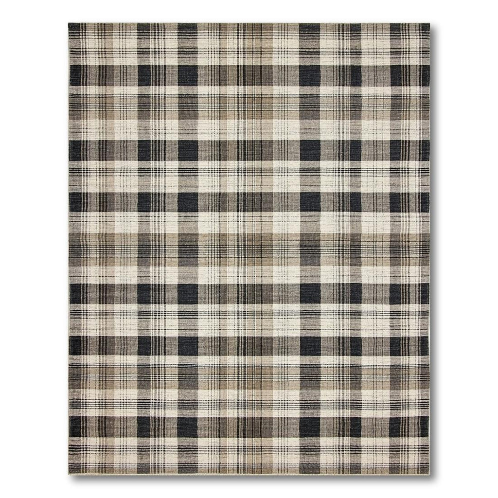 Neutral Plaid Cozy Rug(Beige)