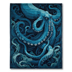 Ocean Blue Octopus Swirling Underwater Rug