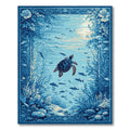 Ocean Blue Underwater Serene Rug(Blue)