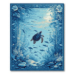 Ocean Blue Underwater Serene Rug(Blue)