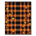 Orange Black Plaid Cozy Fall Rug(Black)
