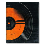 Orange Black Retro Vinyl Record Rug