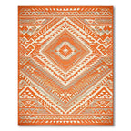 Orange Bohemian Geometric Rug(Orange)